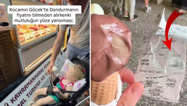 İki top dondurmaya ödediği para öyle böyle değil