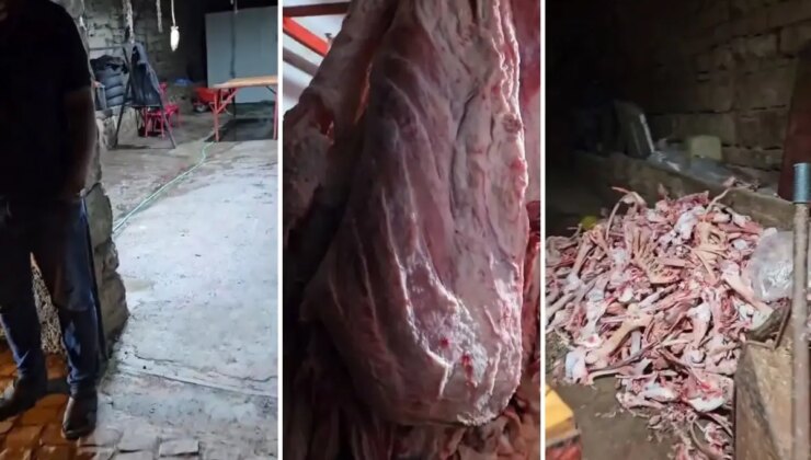 Et denince akla gelen kentte skandal! 1,5 ton et imha edildi