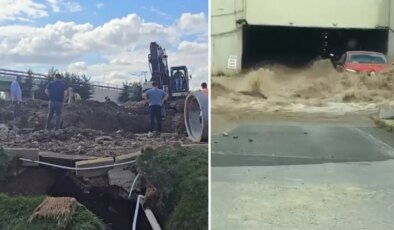 İSKİ’nin çalışması sırasında boru patladı, AVM otoparkını su bastı! Araçlarını zor kurtardılar