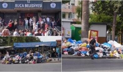 İzmir Buca’da maaş alamadıkları için iş bırakan işçilerin eylemi bitti