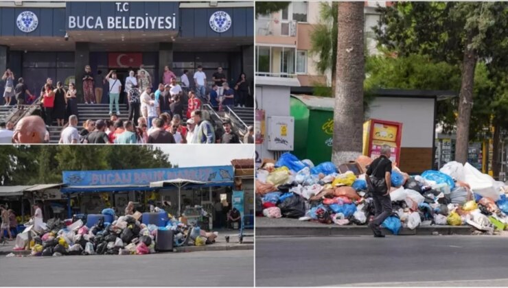 İzmir Buca’da maaş alamadıkları için iş bırakan işçilerin eylemi bitti