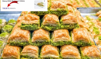1 dilim baklavanın fiyatı, pes dedirtti
