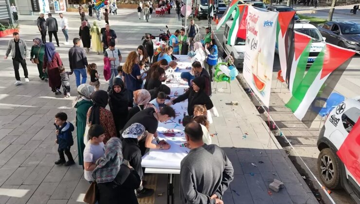 Bitlis’te Filistinli Çocuklar İçin Çiz Etkinliği Düzenlendi