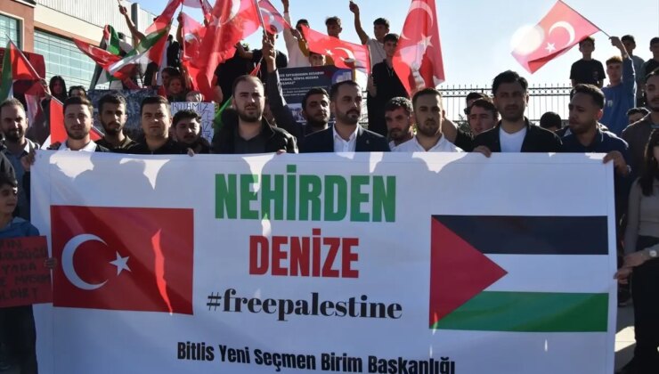 Bitlis’te Gazze İçin Yürüyüş Düzenlendi