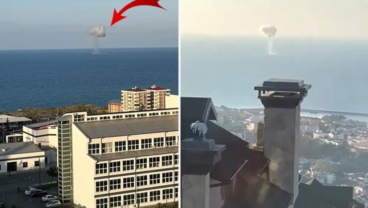 Denizdeki patlama Trabzonluların yüreğini ağzına getirdi