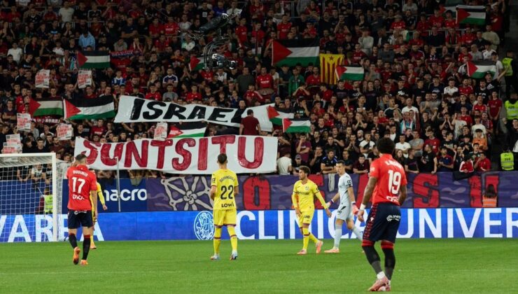 La Liga’da maç Filistin için durdu! Taraftarlardan İsrail’e protesto!