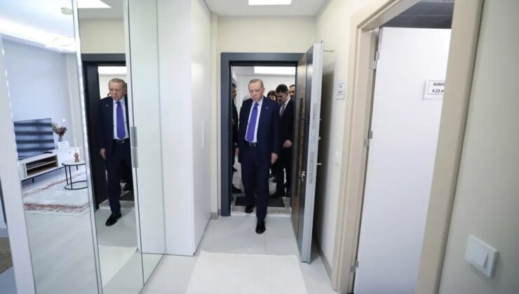 Yüzyılın Konut Projesi’nin detaylarını açıklayan Cumhurbaşkanı Erdoğan, örnek daireyi inceledi