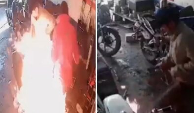 Yangına su yerine yanıcı madde döktüler, alevlerin arasında kaldılar