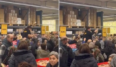 Zincir market indirim yaptı, vatandaşlar birbirini ezdi