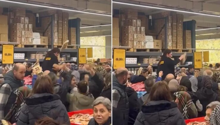 Zincir market indirim yaptı, vatandaşlar birbirini ezdi
