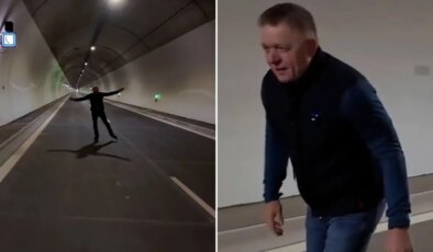 Başbakanın ülkenin en uzun tünelinin açılışından önce yaptığına bakın