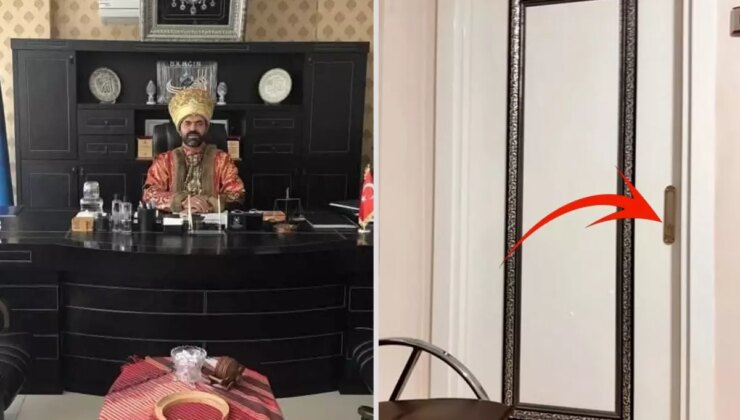 Seçime böyle gidiyor: Makam odasında padişah kıyafetiyle poz veren oda başkanı