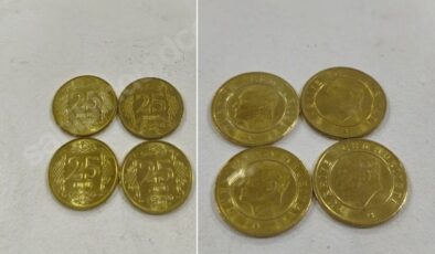 Altın renkli 25 kuruşları satışa çıkardı! İstediği para inanılmaz