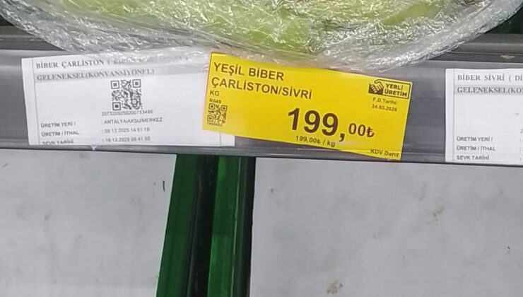 Bakanlıktan biberi fahiş fiyattan satan markete 1,8 milyon lira ceza