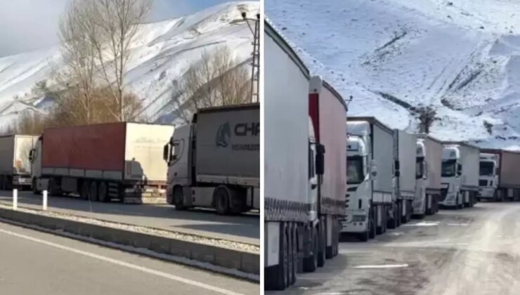 Türkiye-İran sınırında 2 kilometrelik tır kuyruğu