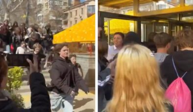 Ukrayna’da 4 yıl aradan sonra kapılarını açan hamburgerci izdiham yarattı