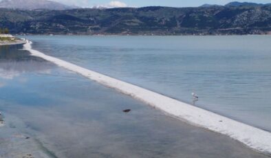 Eğirdir Gölü’nde kendiliğinden oluşan doğal yürüyüş yolu şaşırttı