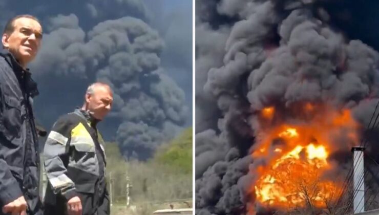 Ukrayna’nın vurduğu petrol rafinerisindeki yangın devam ediyor